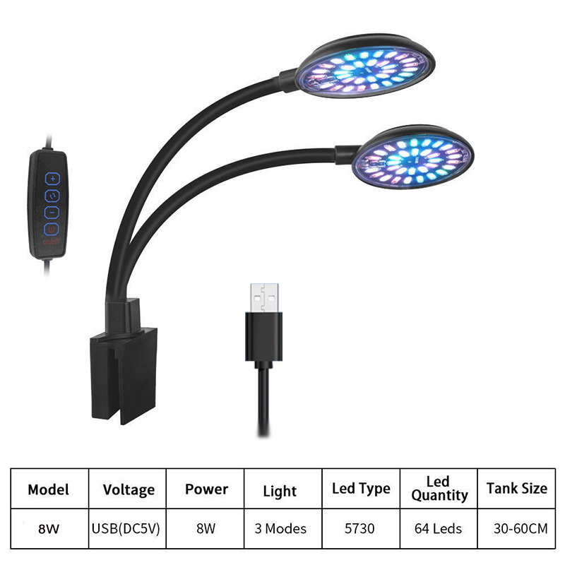 USB светодиодный светильник дл – обзор и цена Aquarium Plant Light